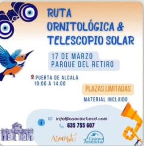 Ruta Ornitológica & telescopio solar cosmoaventura